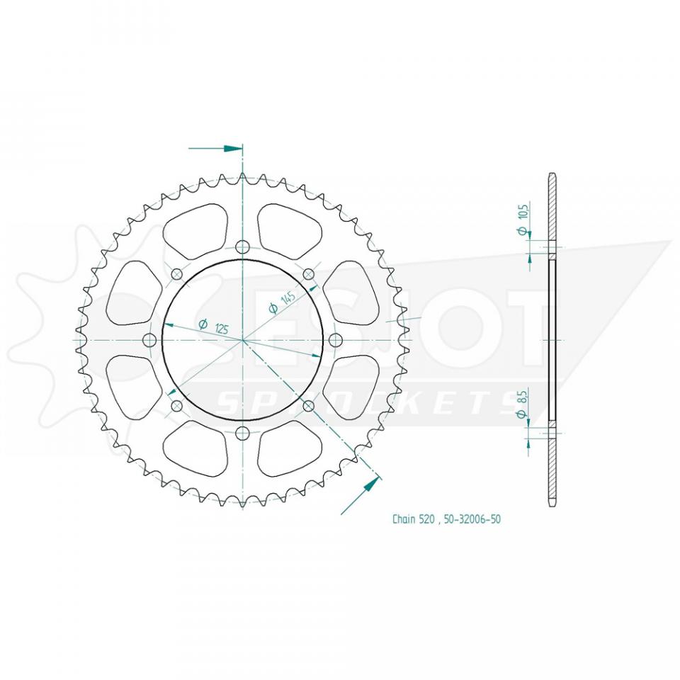 Couronne de transmission Esjot pour Moto MZ 660 Baghira 1998 à 2005 Neuf