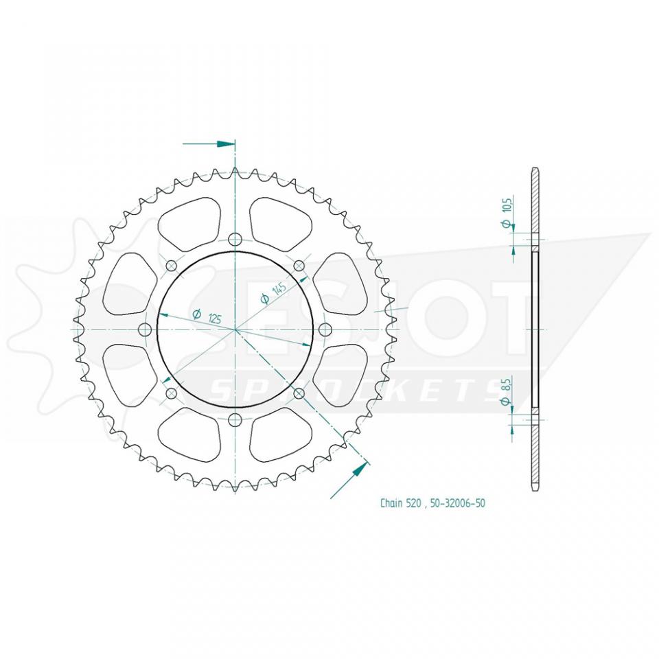 Couronne de transmission Esjot pour Moto MZ 660 Baghira 1998 à 2005 Neuf