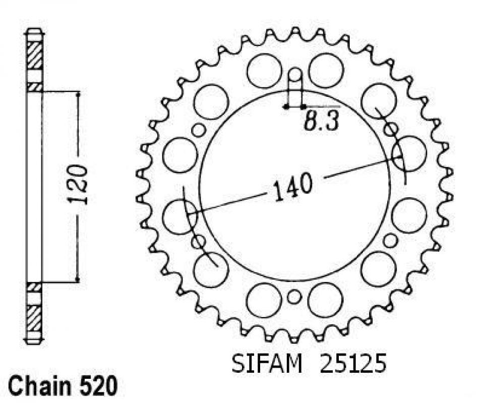 Couronne de transmission pour Kawasaki KLR