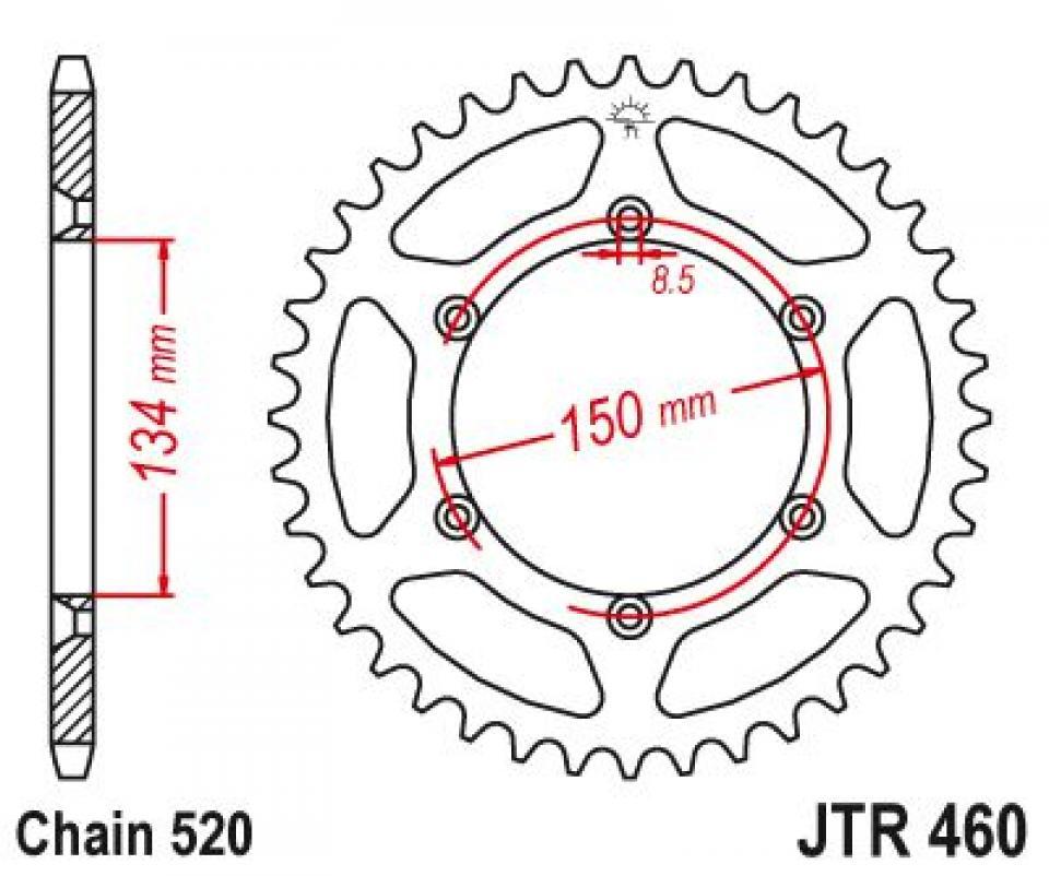Couronne de transmission Esjot pour Moto Kawasaki 200 KDX 1986 à 2005 Neuf
