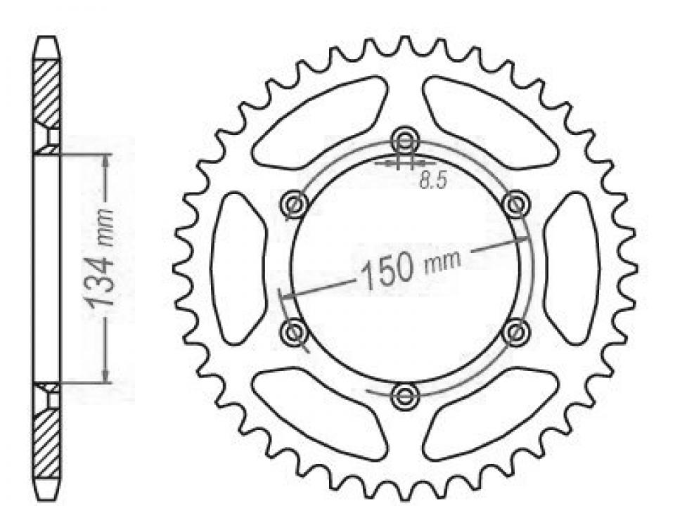 Couronne de transmission Esjot pour Moto Kawasaki 200 KDX 1984 à 1985 Neuf