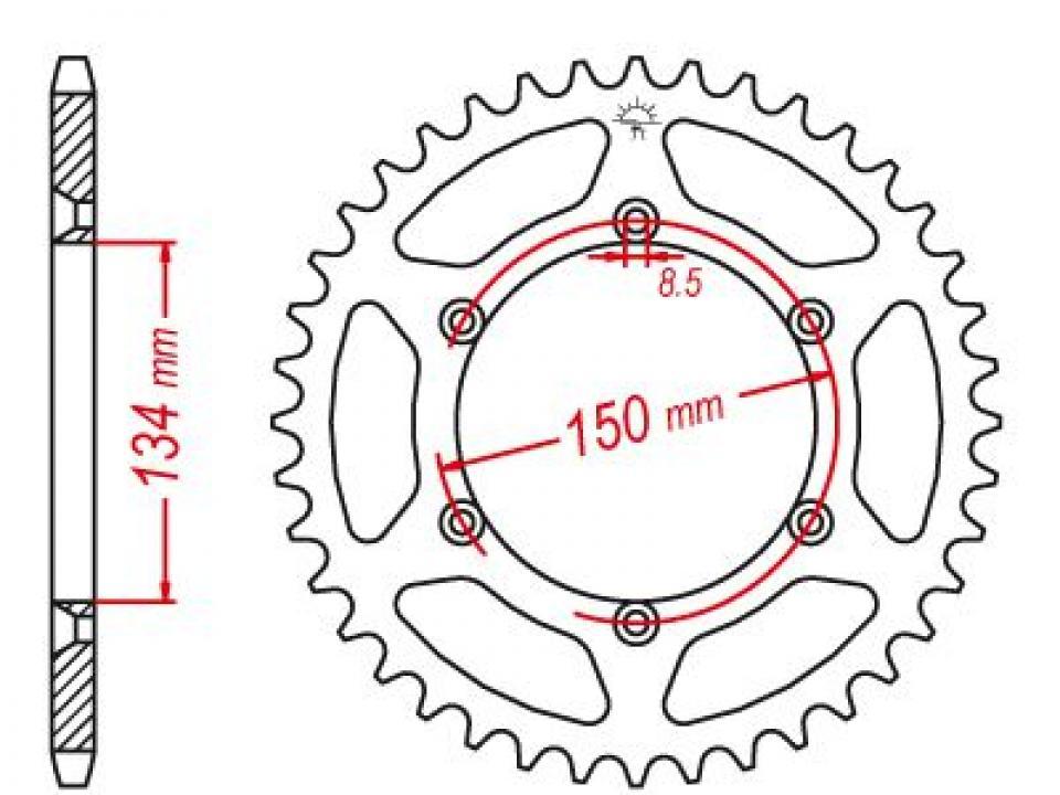 Couronne de transmission pour Kawasaki KLX R