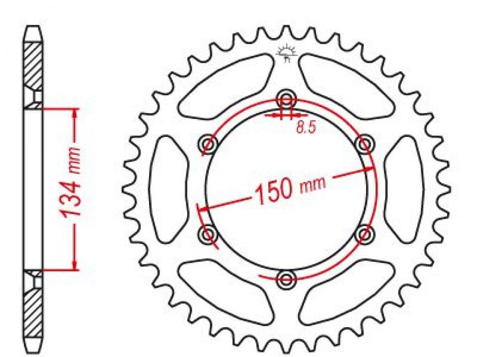 photo piece : Couronne de transmission->Kawasaki KDX