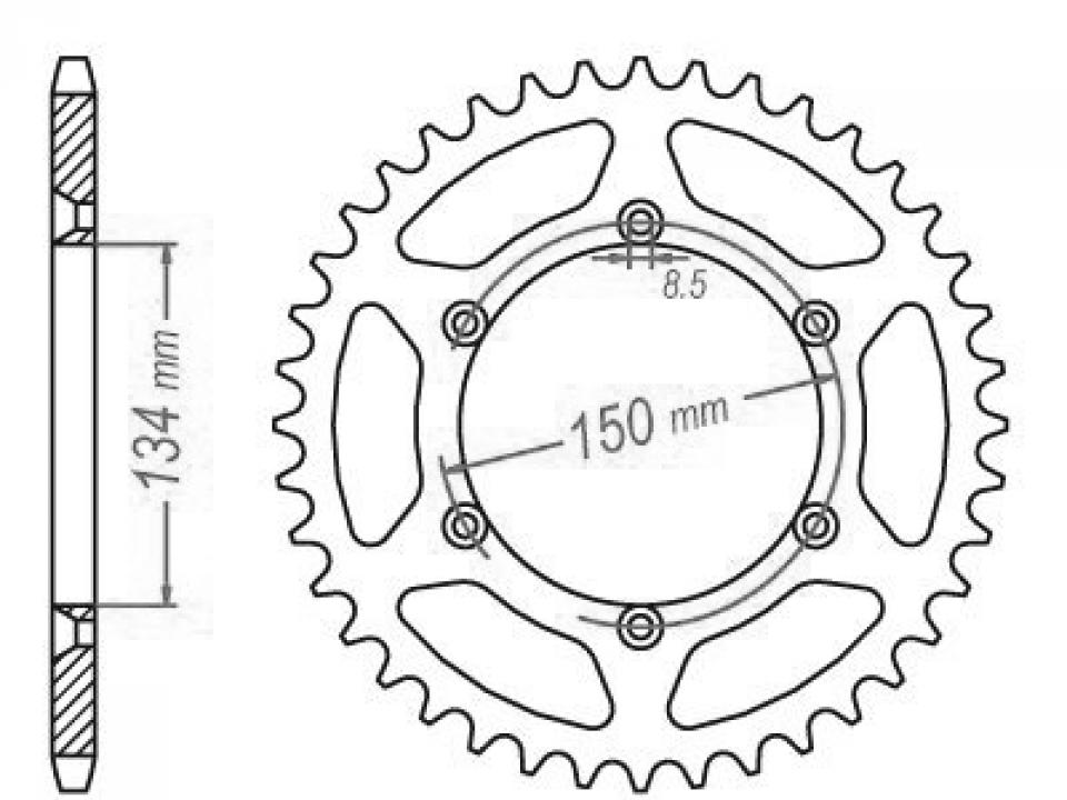 Couronne de transmission Esjot pour Moto Kawasaki 175 KDX 1979 à 1982 Neuf