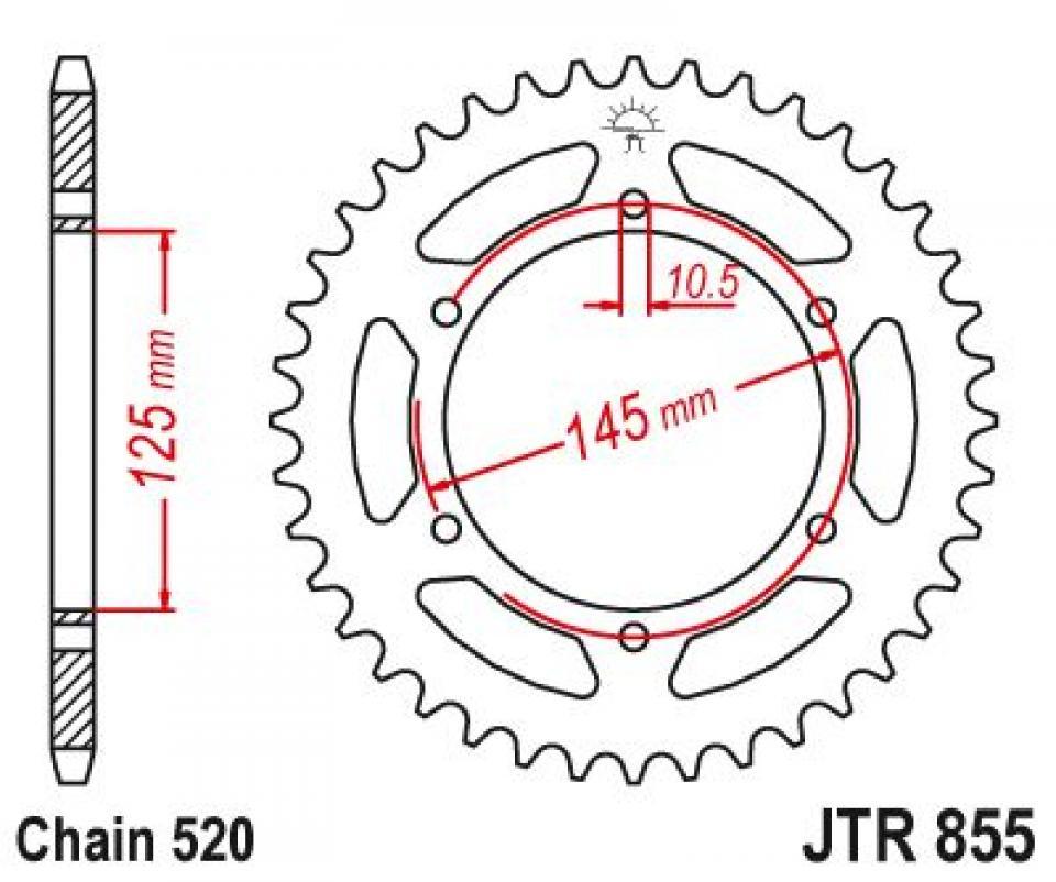 Couronne de transmission Esjot pour Moto Yamaha 660 MT-03 2006 à 2013 47 dents pas 520 Neuf