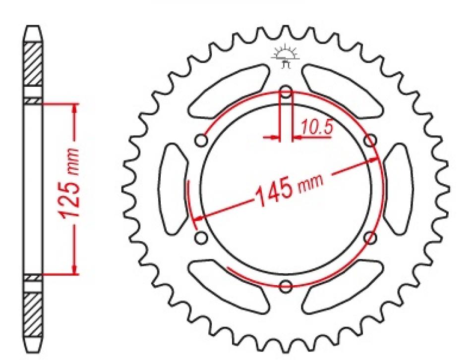 Couronne de transmission Esjot pour Moto Yamaha 600 Xj S Diversion 1992 à 2002 48 dents pas 520 Neuf