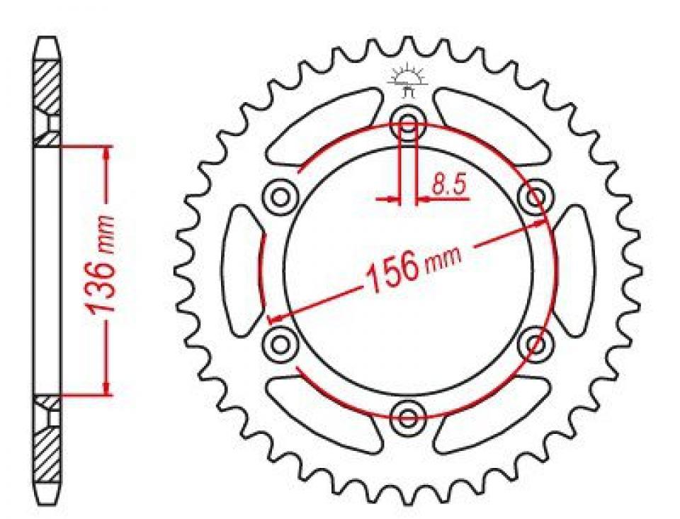 Couronne de transmission Esjot pour Moto Husqvarna 630 TE 2011 à 2013 Neuf