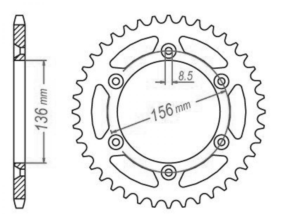 Couronne de transmission Esjot pour Moto Husqvarna 630 TE 2011 à 2013 Neuf