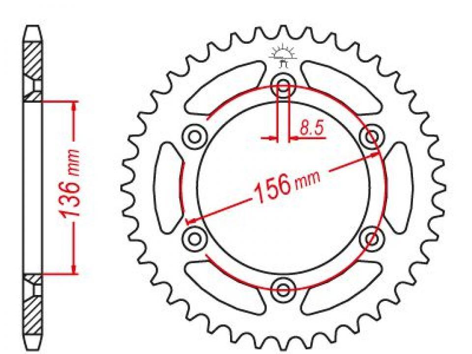 Couronne de transmission Esjot pour Moto Gas gas 250 Ec-F Enduro 4T 2013 à 2015 Neuf