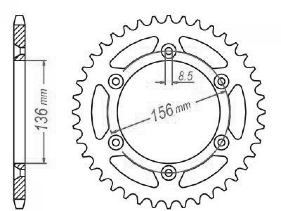 Couronne de transmission Esjot pour Moto Husqvarna 250 CR 1992 à 1998 Neuf