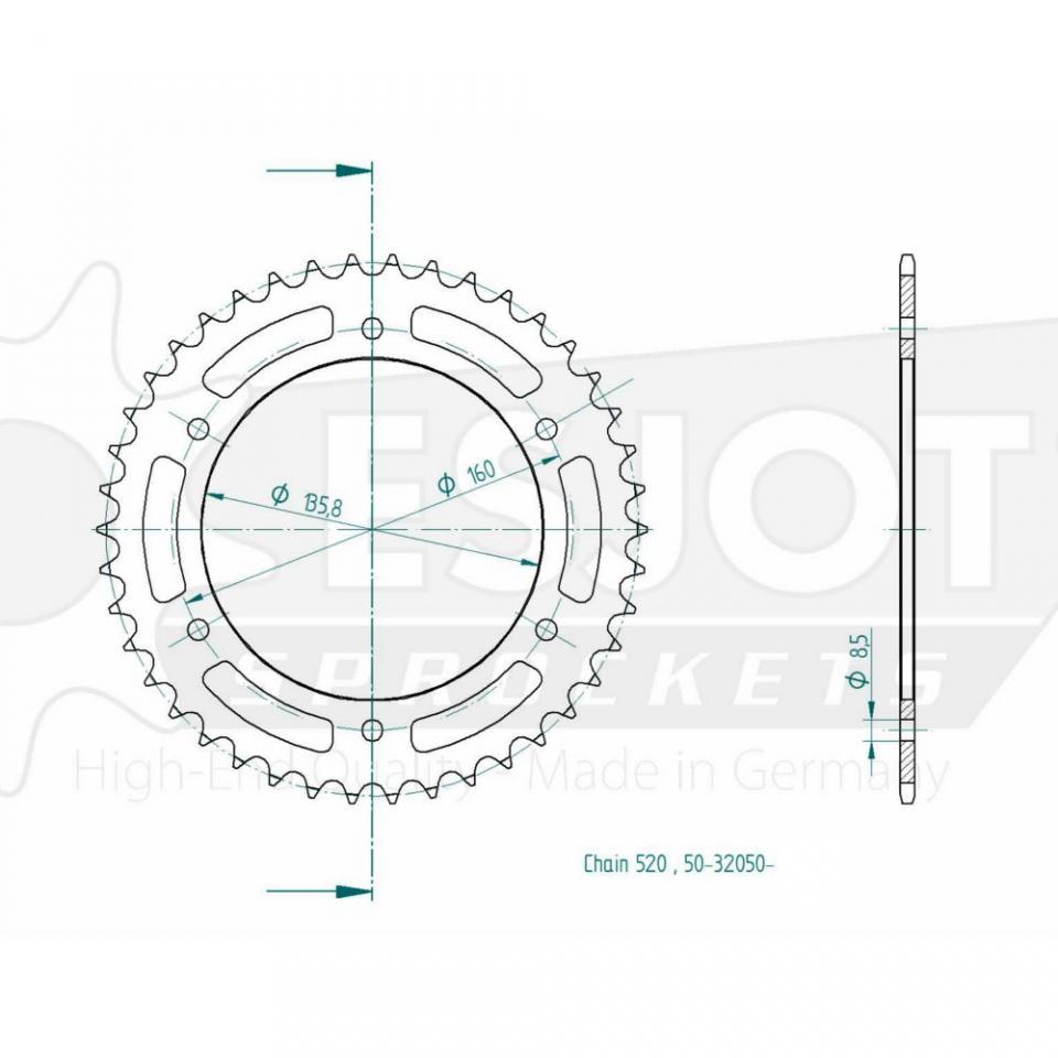 Couronne de transmission Esjot pour moto Aprilia 600 Pegaso Etrier Grimeca 1990
