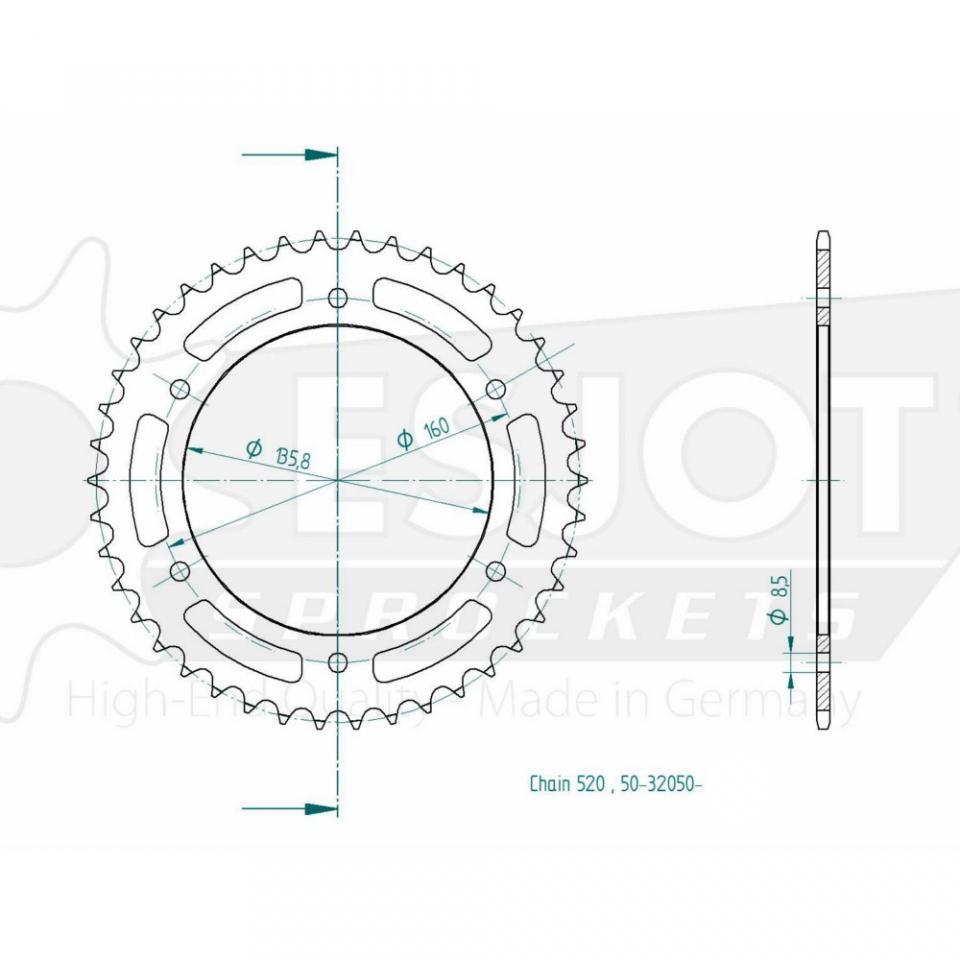 Couronne de transmission Esjot pour Moto Aprilia 350 ETX TUAREG WIND 1987 à 1989 Neuf