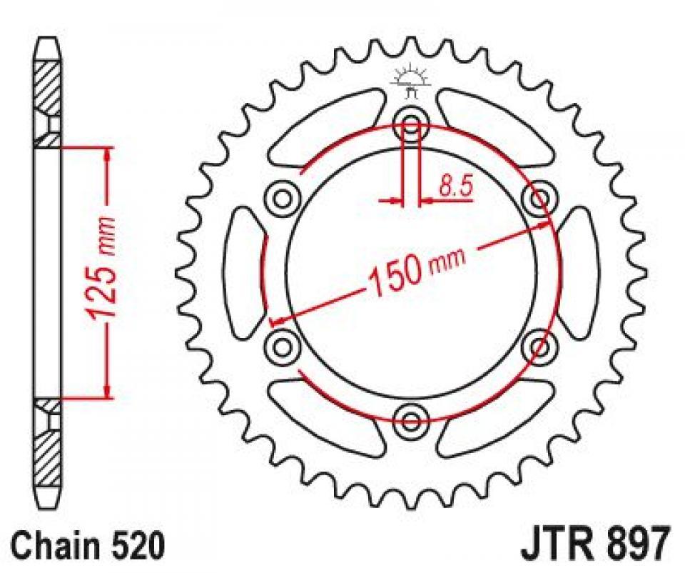 Couronne de transmission Esjot pour Moto KTM 890 Adventure L/R/Rally 2021 à 2022 49 dents pas 520 Ø125mm Neuf