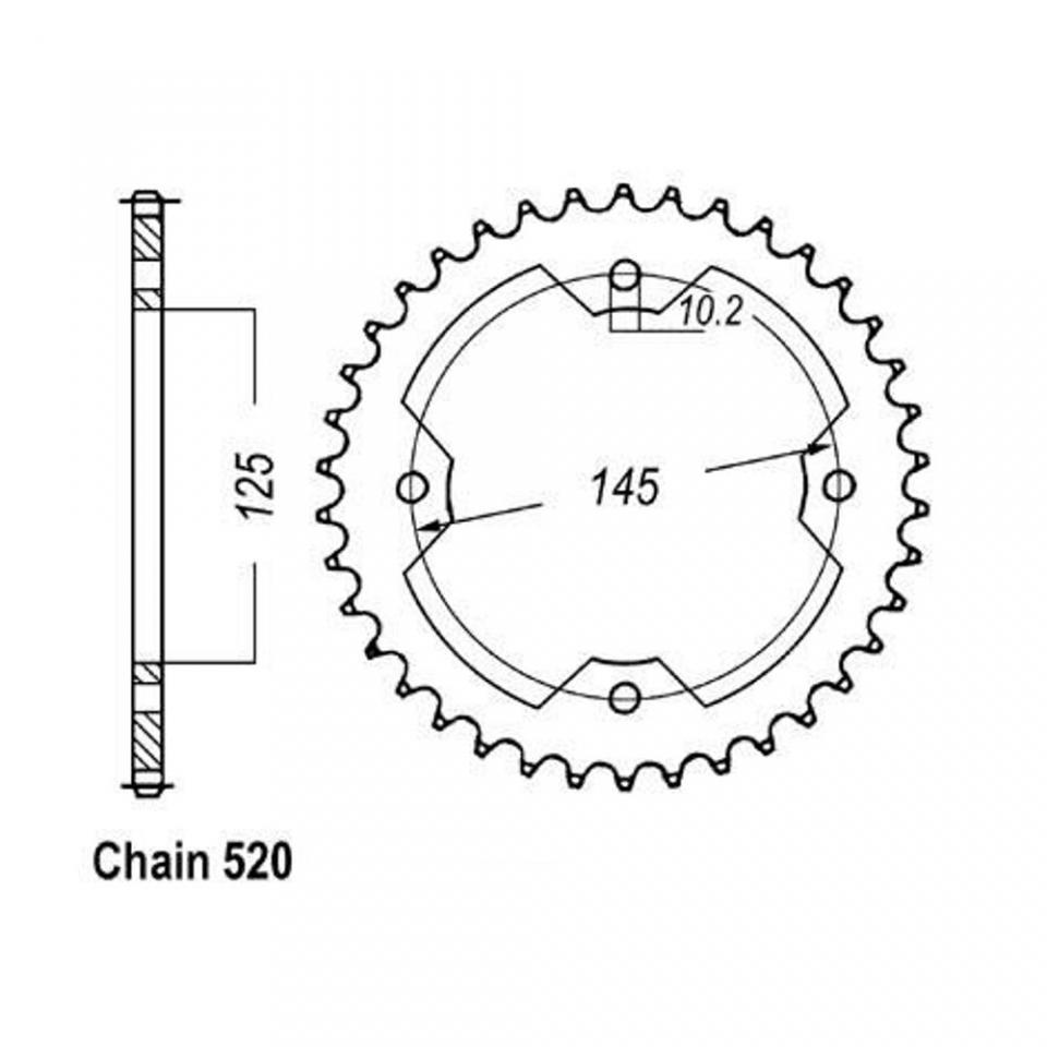 Couronne de transmission Esjot pour Quad Yamaha 450 Yfz S 2004 à 2010 Neuf