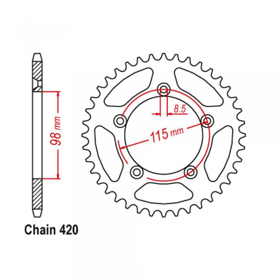 Couronne de transmission Esjot pour moto KTM 60 SX 1999 à 2002 46 dts P420 Neuf