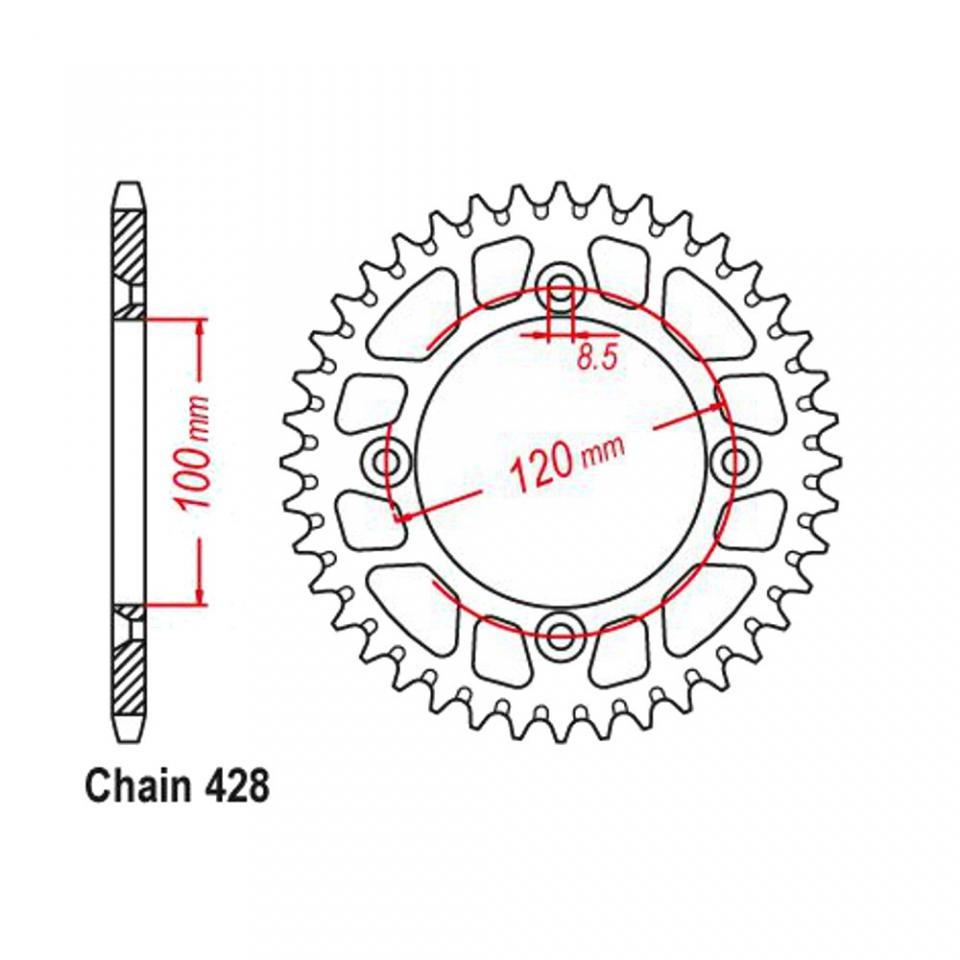 Couronne de transmission Esjot pour Moto Yamaha 80 YZ grandes roues 1993 à 2001 Neuf