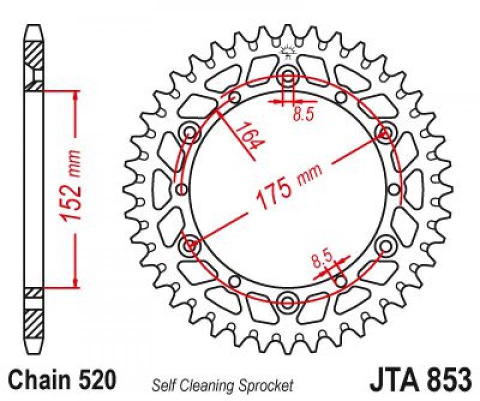 Couronne de transmission Esjot pour Moto Yamaha 250 IT 1984 48 dents pas 520 Neuf