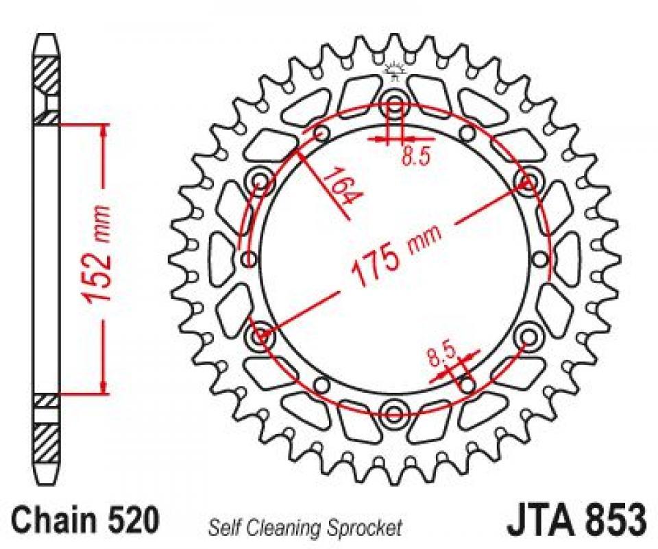 Couronne de transmission Esjot pour Moto Yamaha 250 IT 1981 à 1983 Neuf