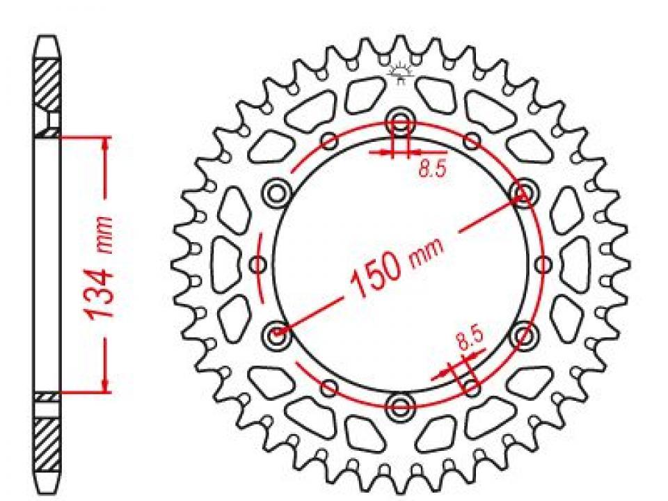 Couronne de transmission Esjot pour Moto Kawasaki 250 KX 1987 à 1989 Neuf