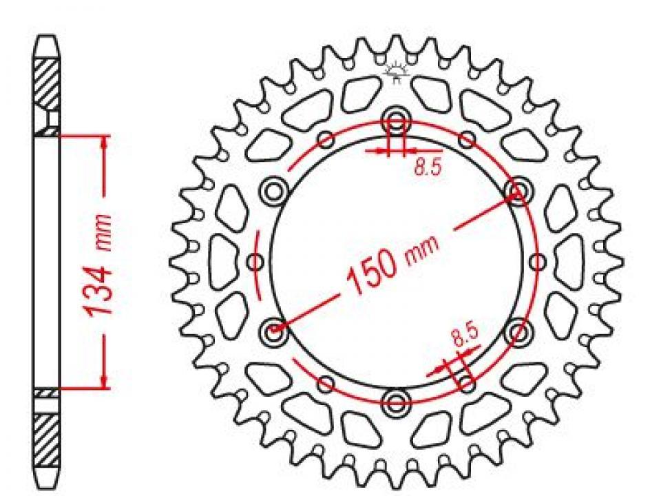 Couronne de transmission pour Kawasaki KX