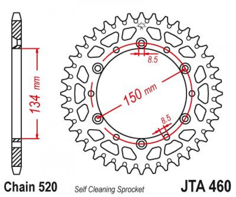 Couronne de transmission Esjot pour Moto Kawasaki 125 KX 2000 à 2002 Neuf