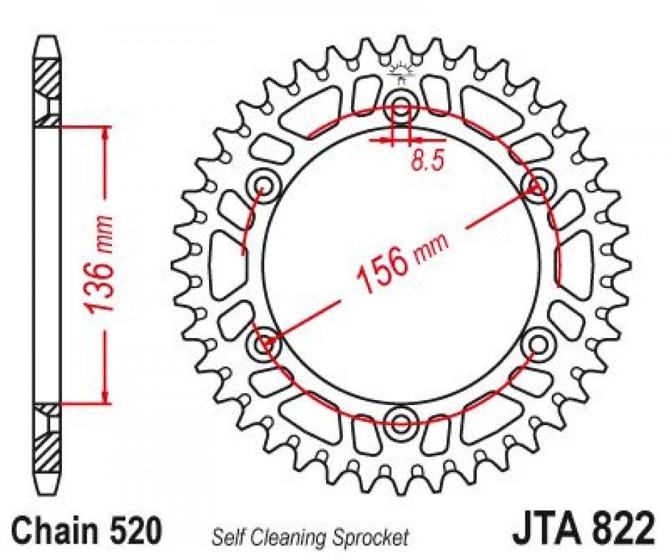 Couronne de transmission Esjot pour Moto Gas gas 515 EC 2009 Neuf
