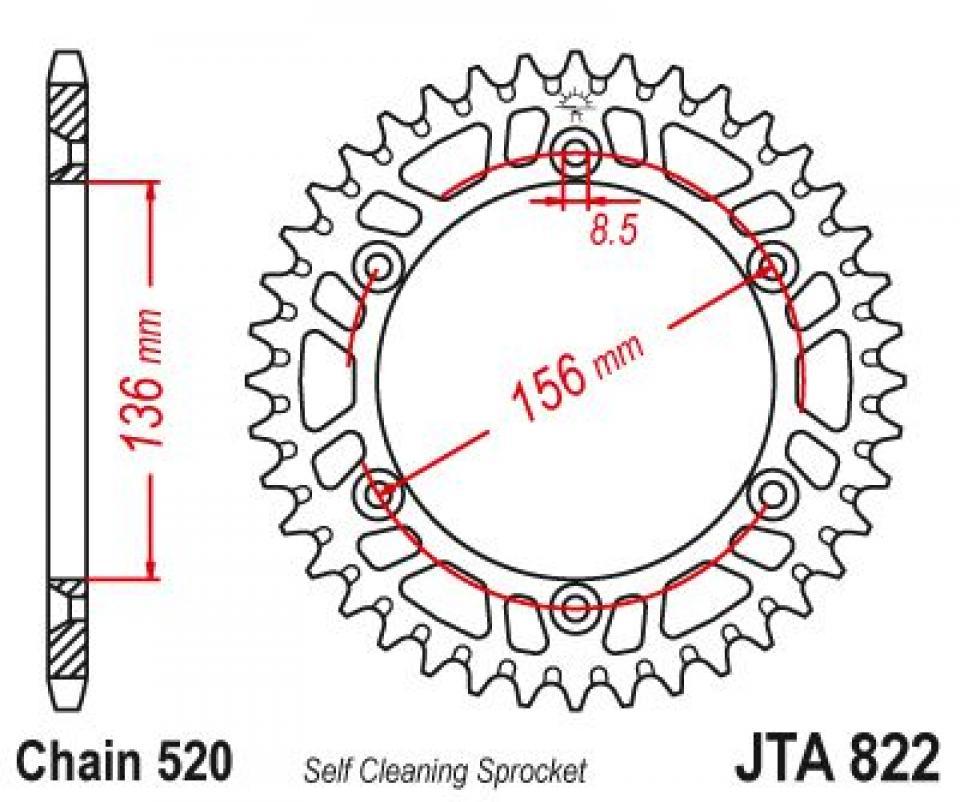 Couronne de transmission Esjot pour Moto Husqvarna 250 CR 1992 à 2006 Neuf