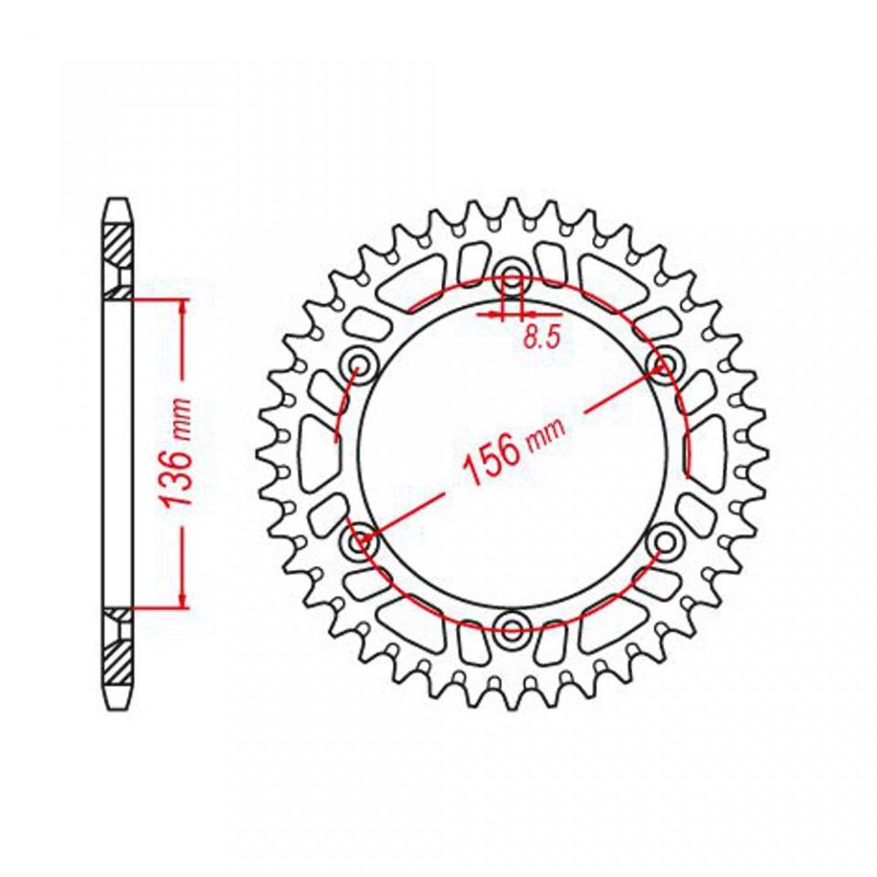 Couronne de transmission Esjot pour Moto Gas gas 515 EC 2009 Neuf