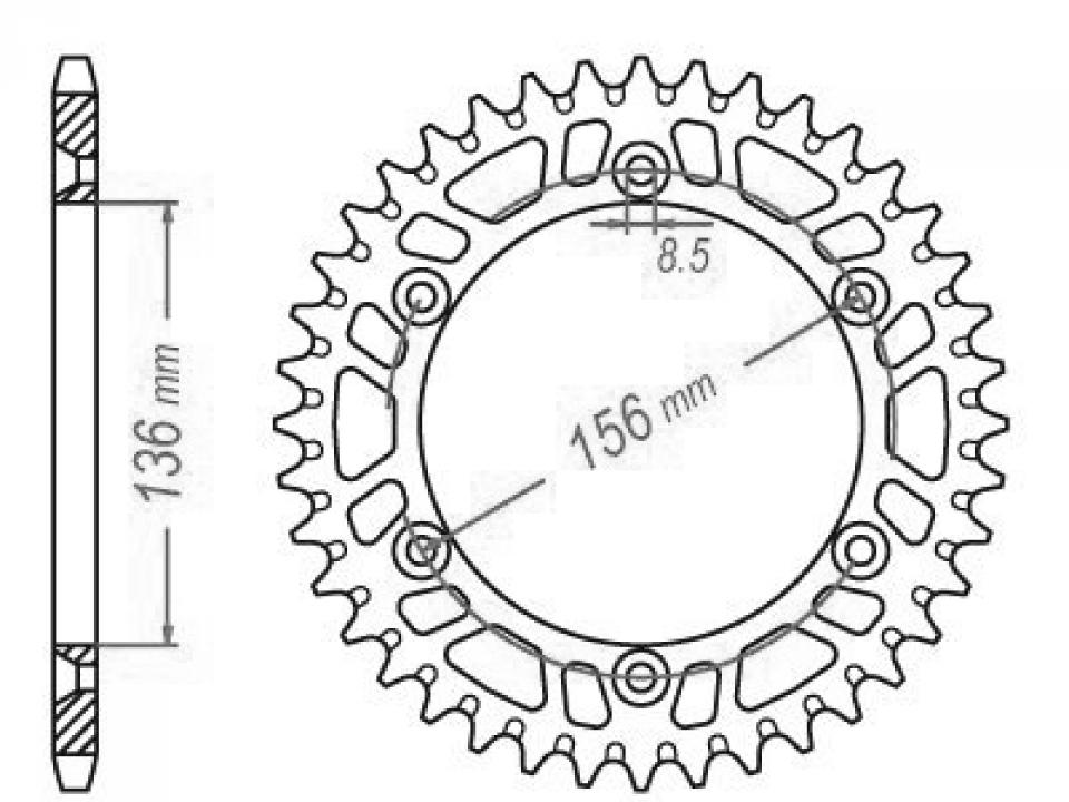 Couronne de transmission Esjot pour Moto Gas gas 515 EC 2009 Neuf