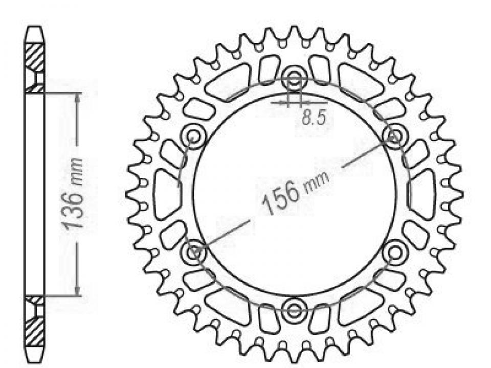 Couronne de transmission Esjot pour Moto Gas gas 515 EC 2009 Neuf