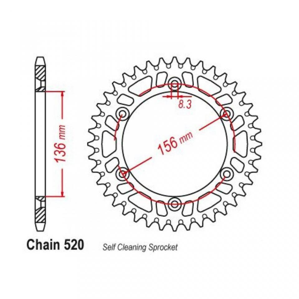 Couronne transmission Esjot pour moto Husqvarna 125 SMS 2008 à 2012 49 dts P520