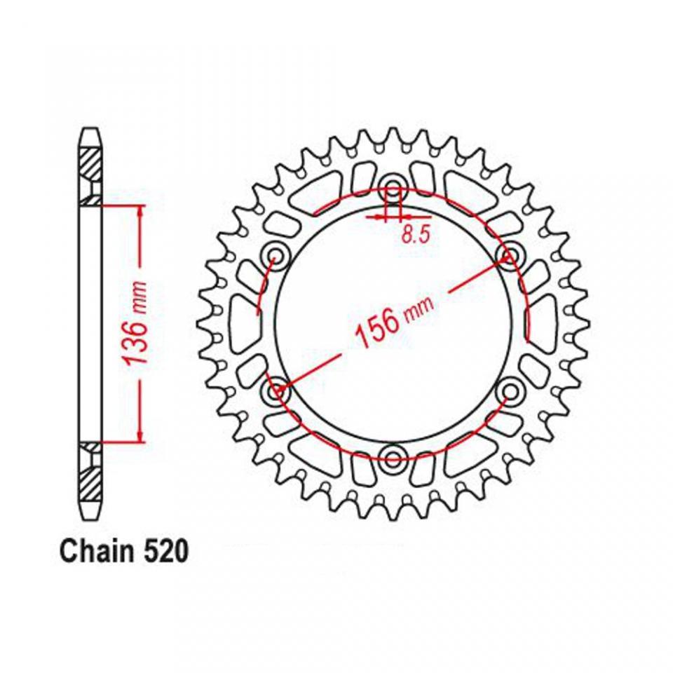 Couronne de transmission Esjot pour Moto Gas gas 250 MC 2000 à 2007 Neuf