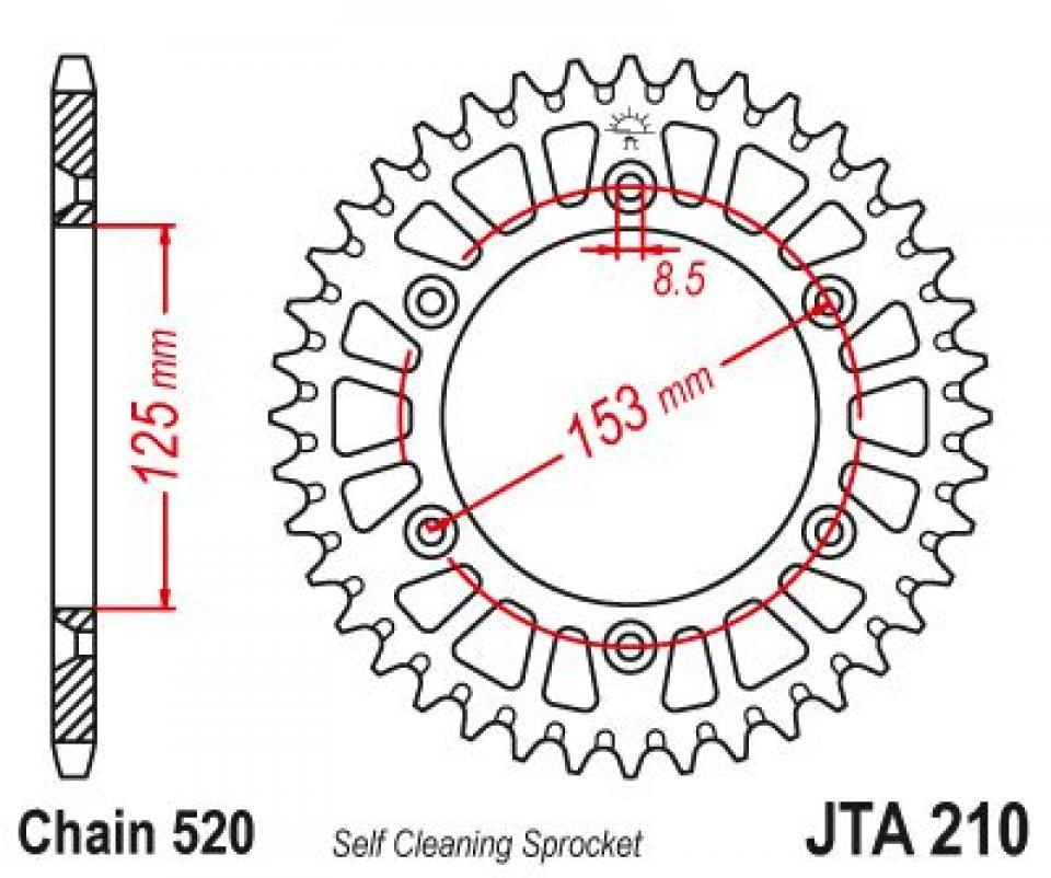 Couronne de transmission Esjot pour Moto Honda 450 Cr-F R 2004 à 2018 Neuf