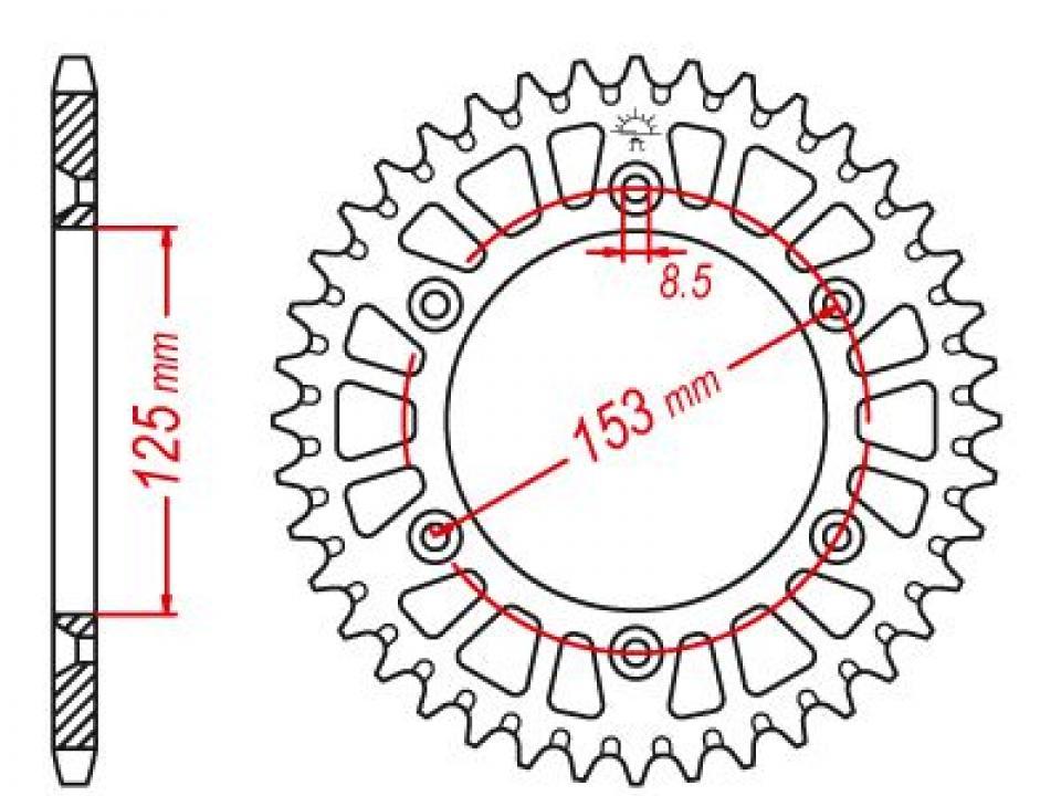 Couronne de transmission Esjot pour Moto Honda 125 Cr R 2000 à 2007 Neuf