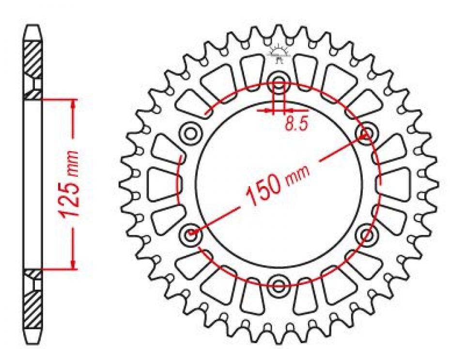 Couronne de transmission Esjot pour Moto KTM 250 Exc-F 4T 2020 à 2022 Neuf