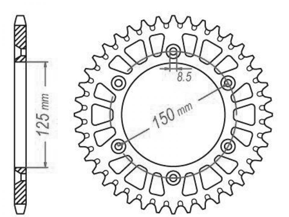 Couronne de transmission Esjot pour Moto KTM 250 Exc-F 4T 2020 à 2022 Neuf