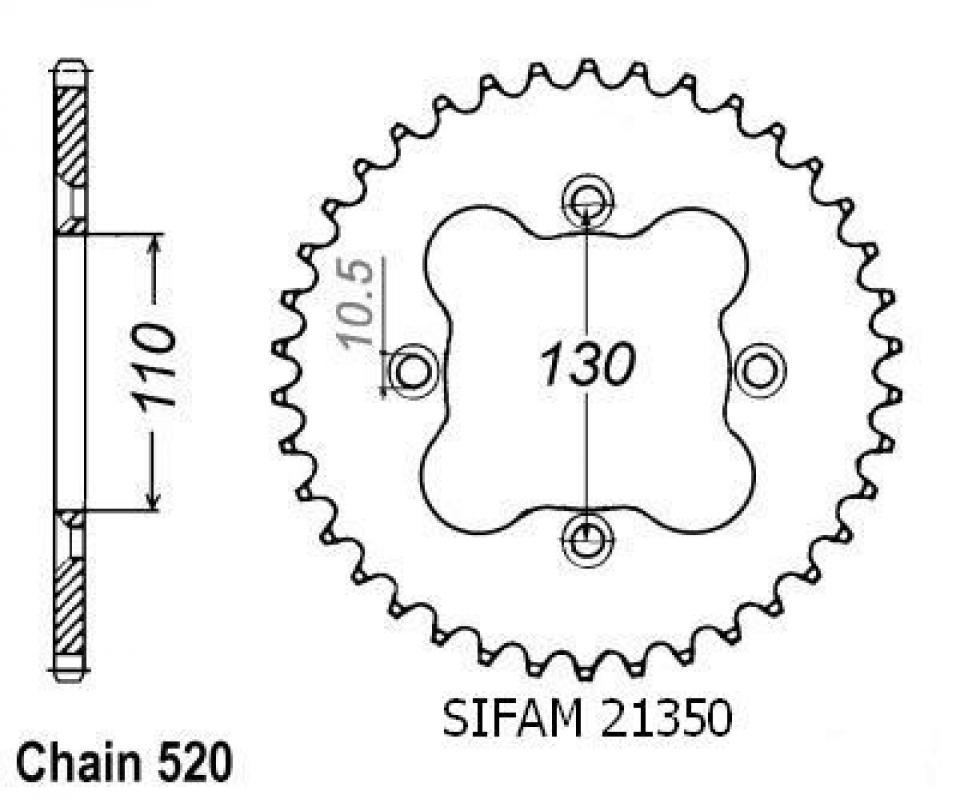 Couronne de transmission pour Honda TRX X