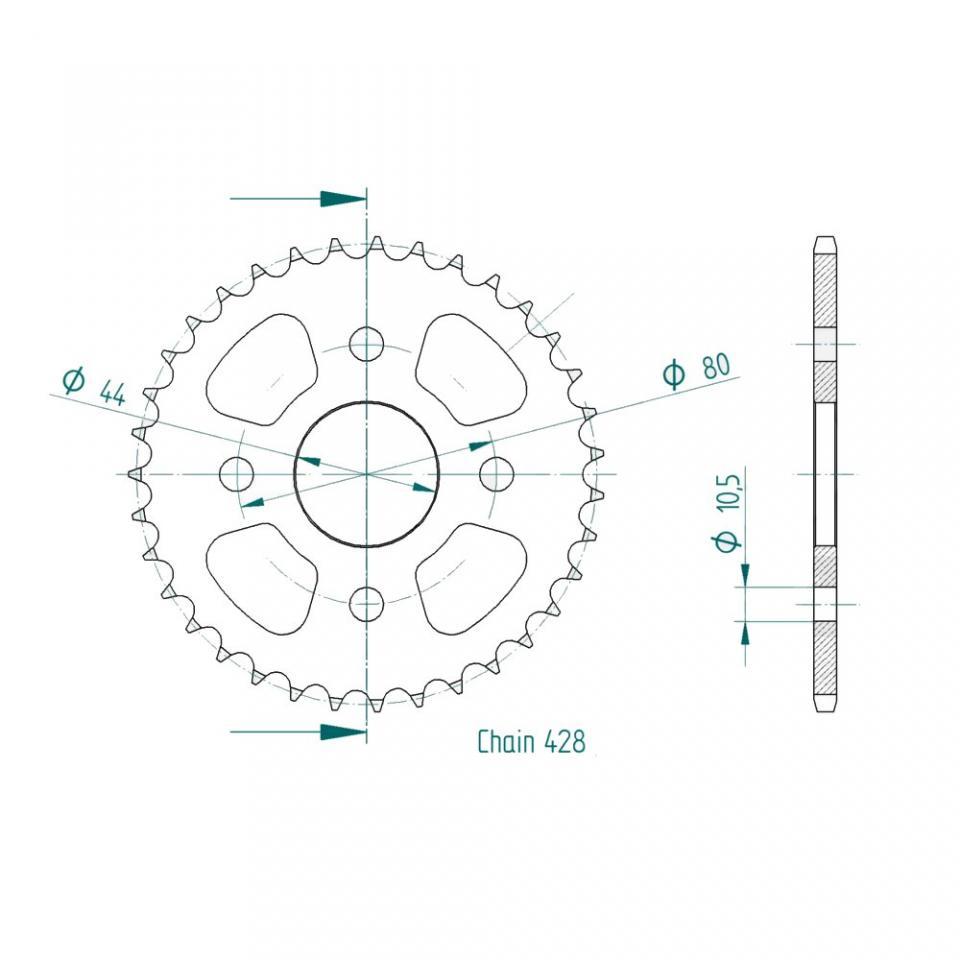 Couronne de transmission Esjot pour Quad Barossa 100 Python 2003 à 2004 Neuf