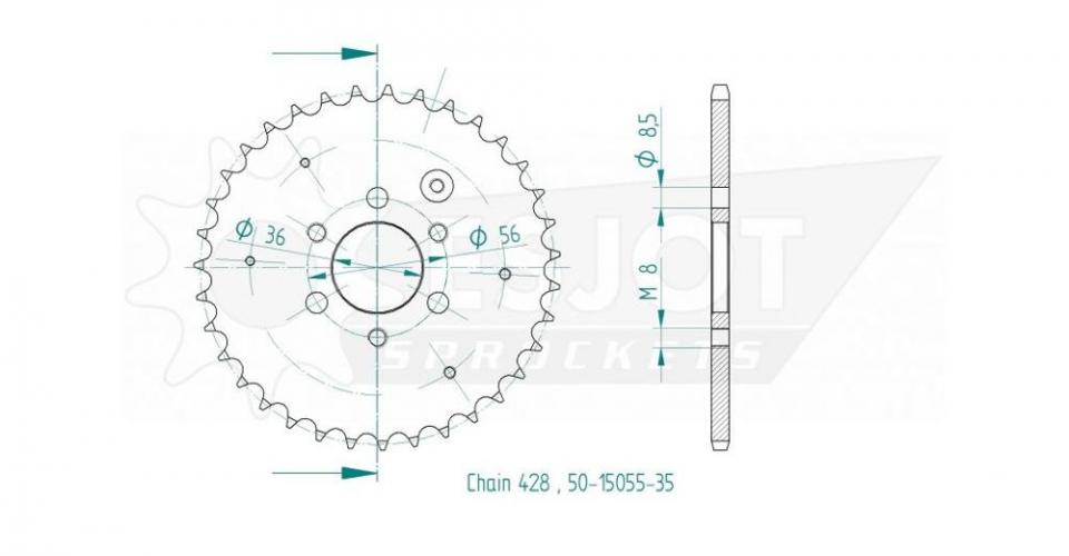 Couronne de transmission Esjot pour Quad Aeon 100 Cobra 4X2 2002 à 2004 Neuf