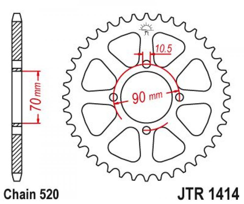 Couronne de transmission pour Kawasaki KSF MOJAVE