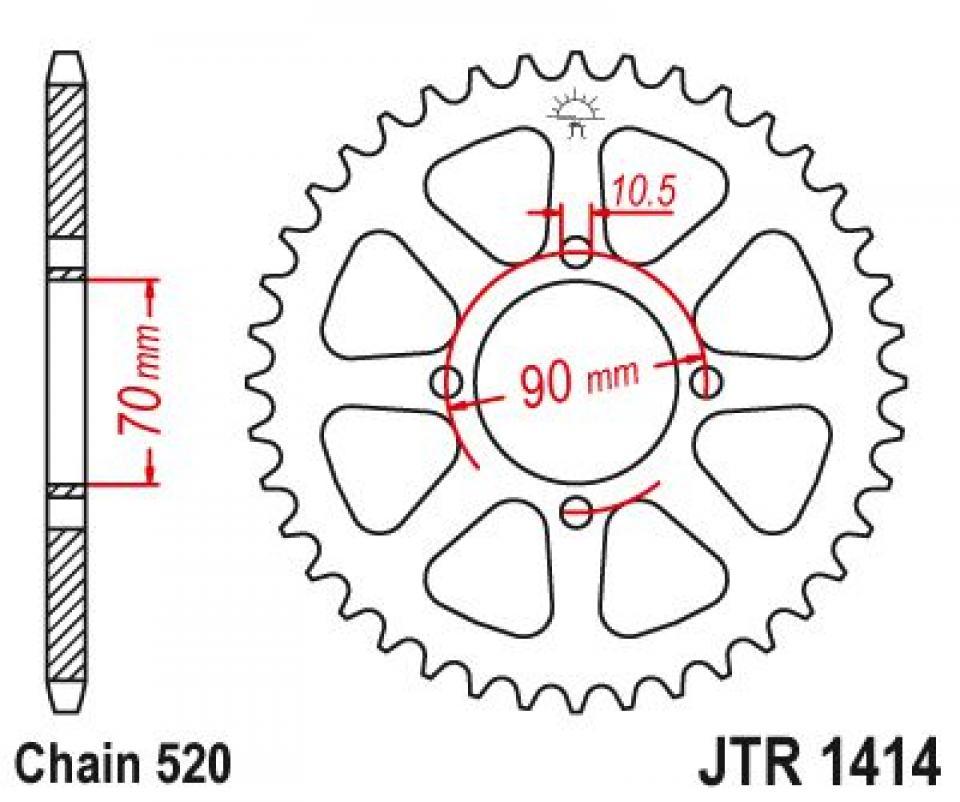 Couronne de transmission Esjot pour Quad Kawasaki 250 KSF MOJAVE 1994 à 2004 Neuf