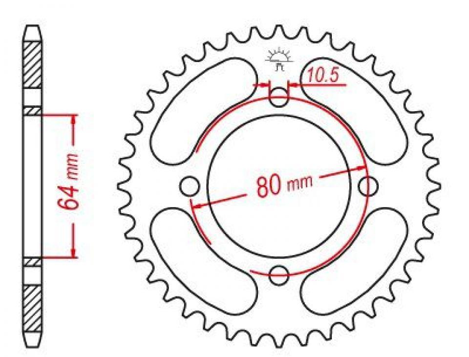 Couronne de transmission Esjot pour Quad Aeon 125 Cobra Rs 4X2 2003 à 2004 Neuf