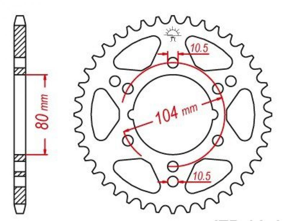 Couronne de transmission Esjot pour Quad Polaris 330 Trail blazer 2008 à 2012 Neuf