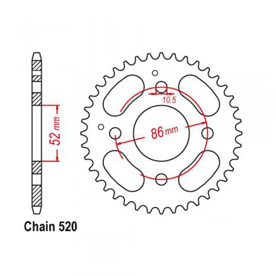 Couronne de transmission Esjot pour Quad Kymco 50 MXU 2005 à 2008 Neuf