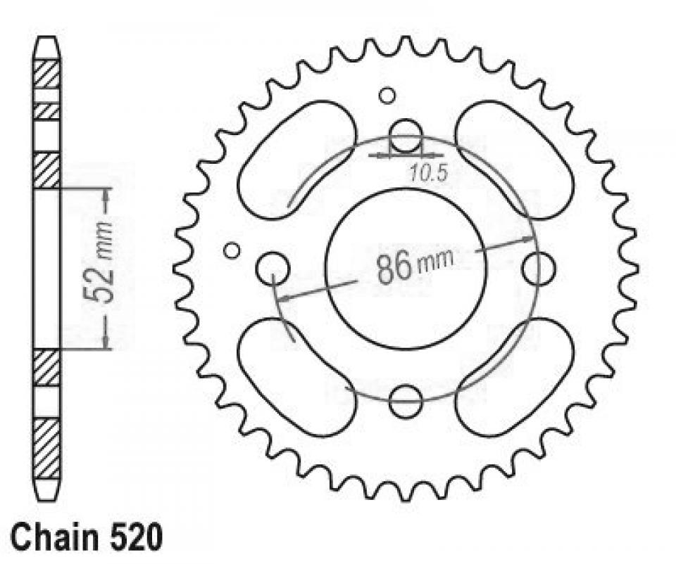 Couronne de transmission Esjot pour Quad Kymco 50 MXU 2005 à 2008 Neuf