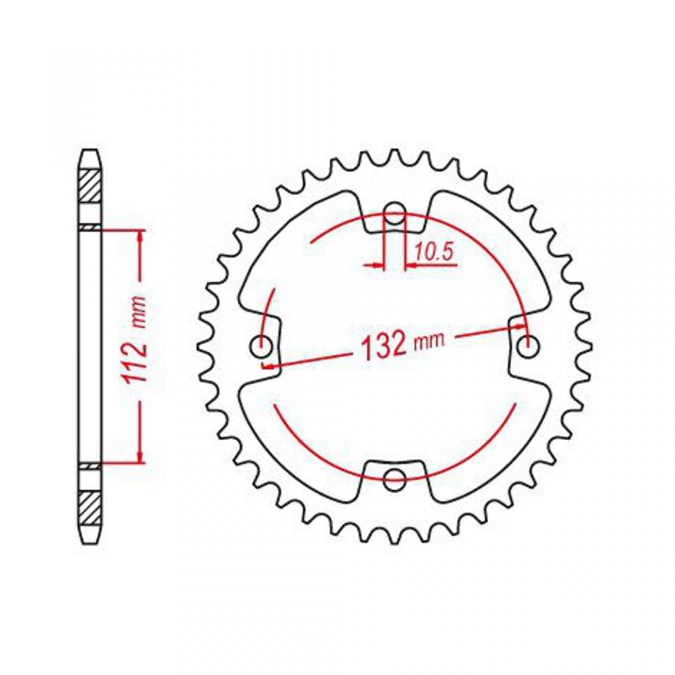 Couronne transmission Esjot pour quad Kymco 250 KXR 2003 à 2006 38 dents pas 520