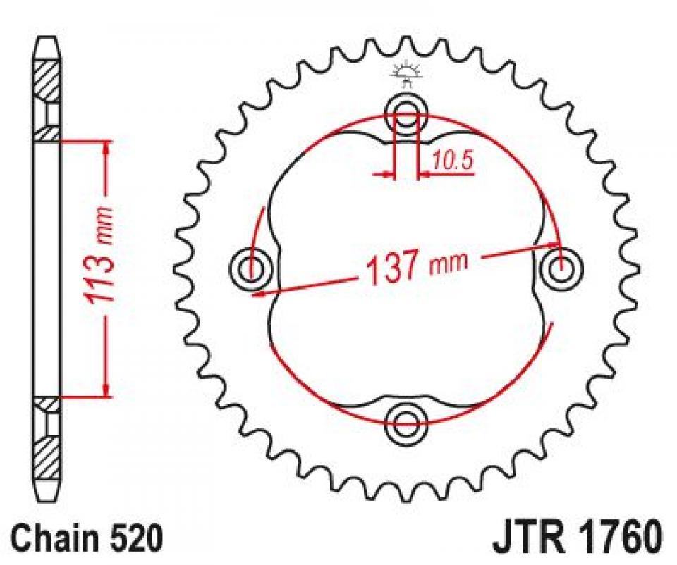 Couronne de transmission Esjot pour Quad Suzuki 400 Lt-Z Quadsport 2009 à 2016 40 dents pas 520 Neuf