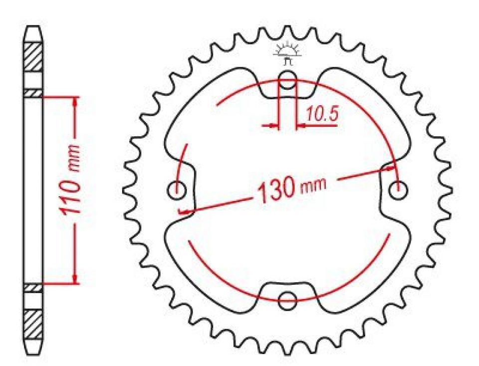 Couronne de transmission pour Kawasaki Kfx R