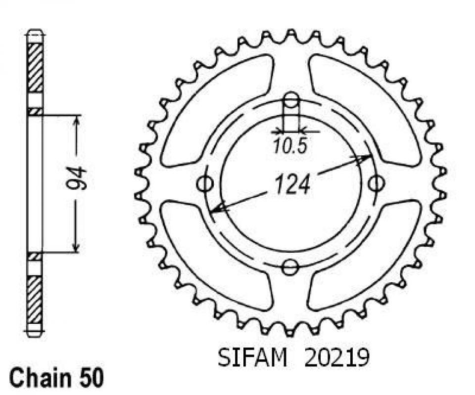 Couronne de transmission pour Honda CB four
