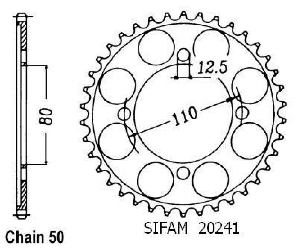 Couronne de transmission pour Honda Cb Sc